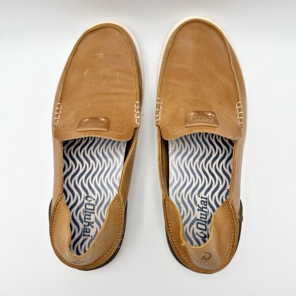 Olukai Mens Kakaha Loafers US 11 EU 44 Brown Leather EUC main image 4
